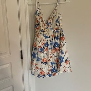 White floral dress with apron tie